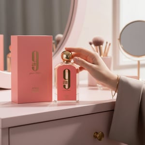 9 AM Pour Femme Afnan minyak wangi feminine vanity malaysia, hadiah romantik untuk girlfriend, pink soft lighting