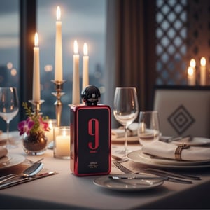 Afnan 9 PM Rebel atas meja dinner romantik Malaysia dengan cahaya lilin warm