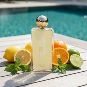 Afnan 9 AM EDP perfume bottle poolside citrus mint unisex fragrance Malaysia