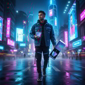 Turathi Electric with Malay man in Bukit Bintang neon street malaysia electric vibe