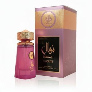 Box dan botol Nawal Fluorite Al Wataniah fragrance wanita sweet musky vibe feminine Malaysia