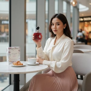 wanita malaysia kafe pavilion kl pegang ehsas bloom feminin