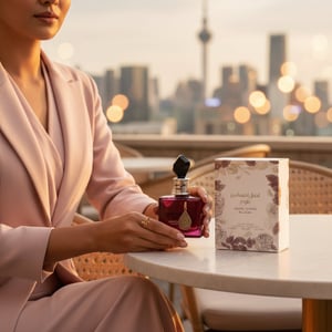 wanita Malaysia kafe Pavilion KL pegang Ehsas Bloom pink feminin