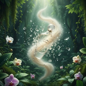 Perfume bottle with marble cap on a white background