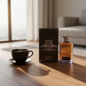 I Am The King atas meja kopi pagi, suasana tenang maskulin