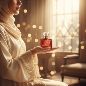 wanita berhijab malaysia pegang shams al emarat khususi arabic warm