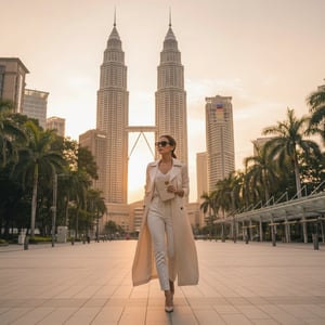 wanita hijab pegang club de nuit woman dekat jejantas klcc malaysia