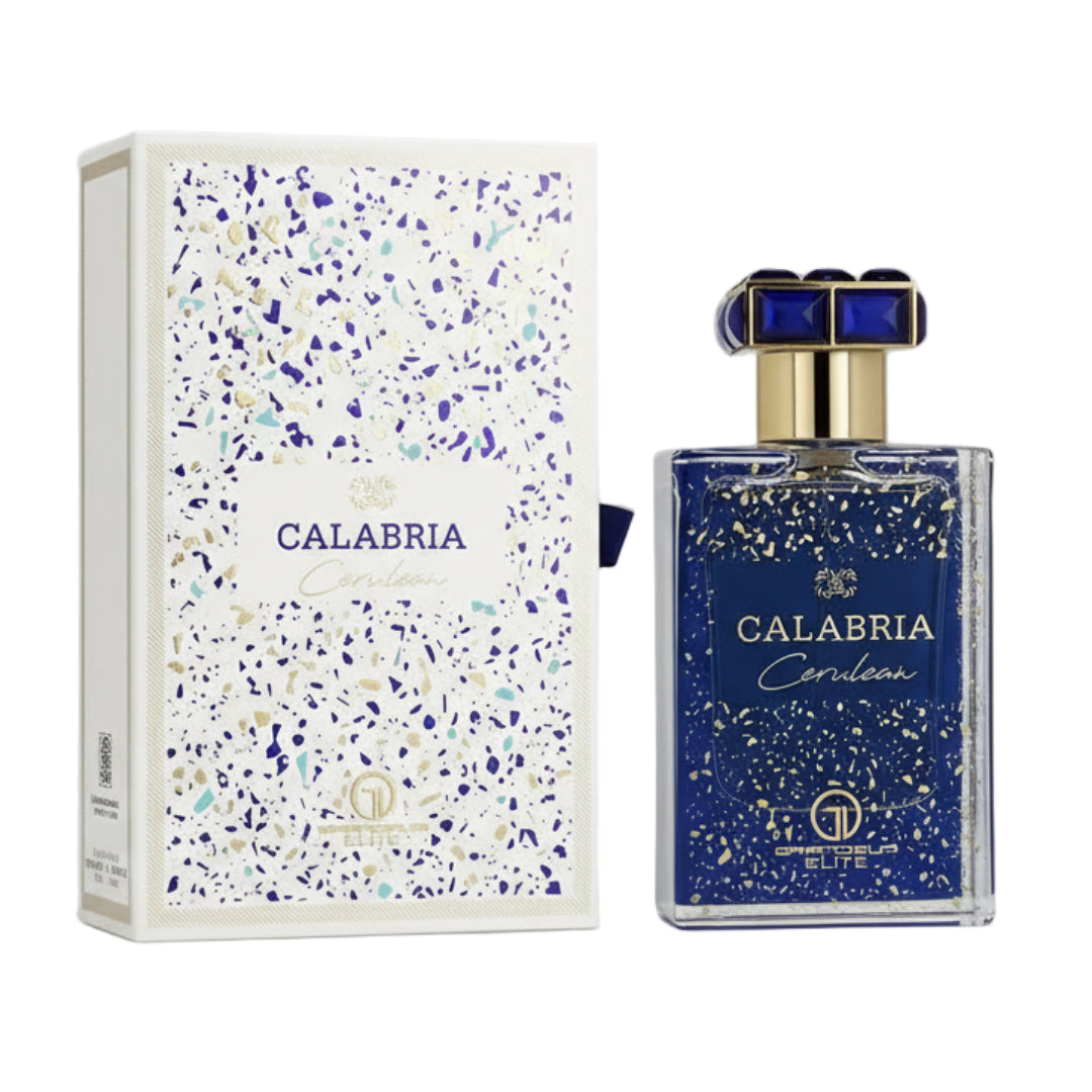 Calabria perfume bottle with packaging on a white background