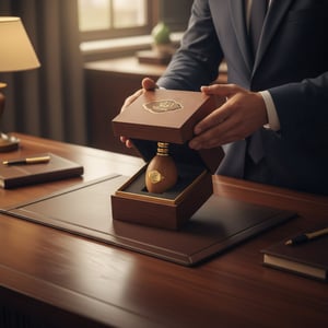 afaq gold lelaki buka kotak meja pejabat malaysia