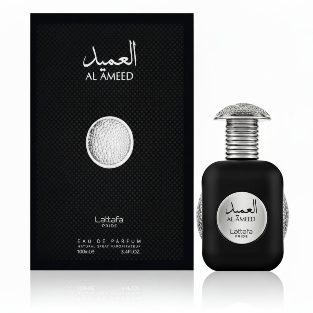 Al Ameed Lattafa perfume lelaki woody amber warm spicy long lasting Malaysia sesuai malam