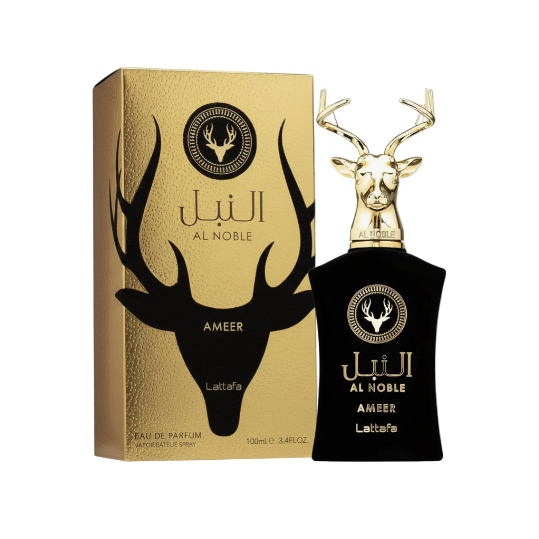 Al Noble Ameer Lattafa perfume lelaki amber woody spicy tahan lama Malaysia sesuai malam