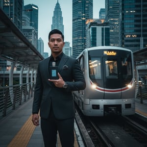 Ameer Al Arab Asdaaf with Malay man near KL monorail urban masculine malaysia