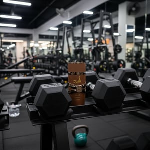 Asad Bourbon di gym Malaysia rak dumbbell