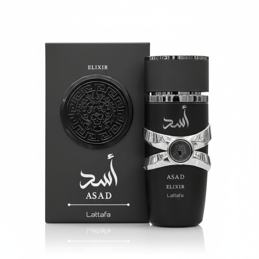 Asad Elixir Lattafa perfume lelaki amber spicy smoky strong long lasting Malaysia sesuai malam