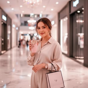 Haya Lattafa women perfume Malaysian woman at Bukit Bintang pink lifestyle