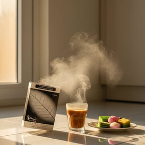 Lattafa Najdia perfume packaging with a leaf design on a white background