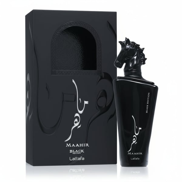 Maahir Black Edition Lattafa perfume lelaki amber spicy warm long lasting Malaysia sesuai malam