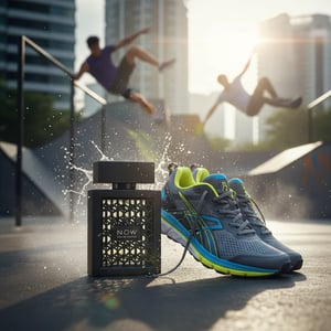 NOW Rave dengan kasut larian lelaki, gaya active Malaysia