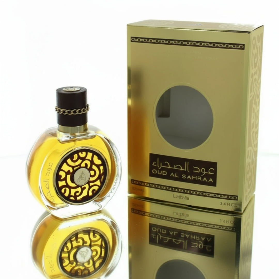 Oud Al Sahraa by Lattafa 100 ml EDP unisex Malaysia – haruman oud arab smoky & tahan lama