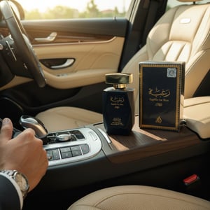 Raghba for Men dalam kereta, tangan lelaki Malaysia di stereng