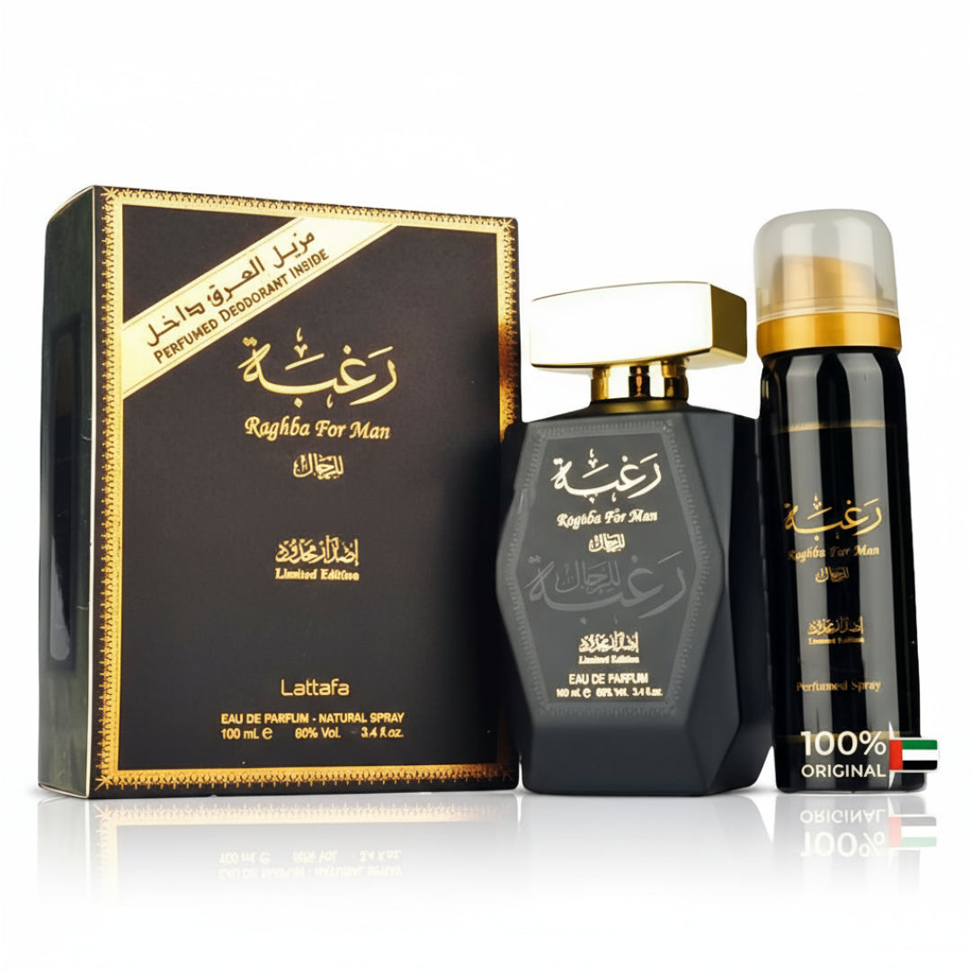 Raghba for Men Lattafa perfume lelaki sweet smoky amber long lasting Malaysia sesuai malam