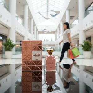 Shahd Lattafa di Mid Valley dengan pembeli wanita Malaysia