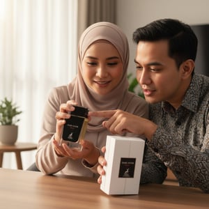 Perfume bottle and packaging of 'Dark Door Sport' by Maison Alhambra on a white background