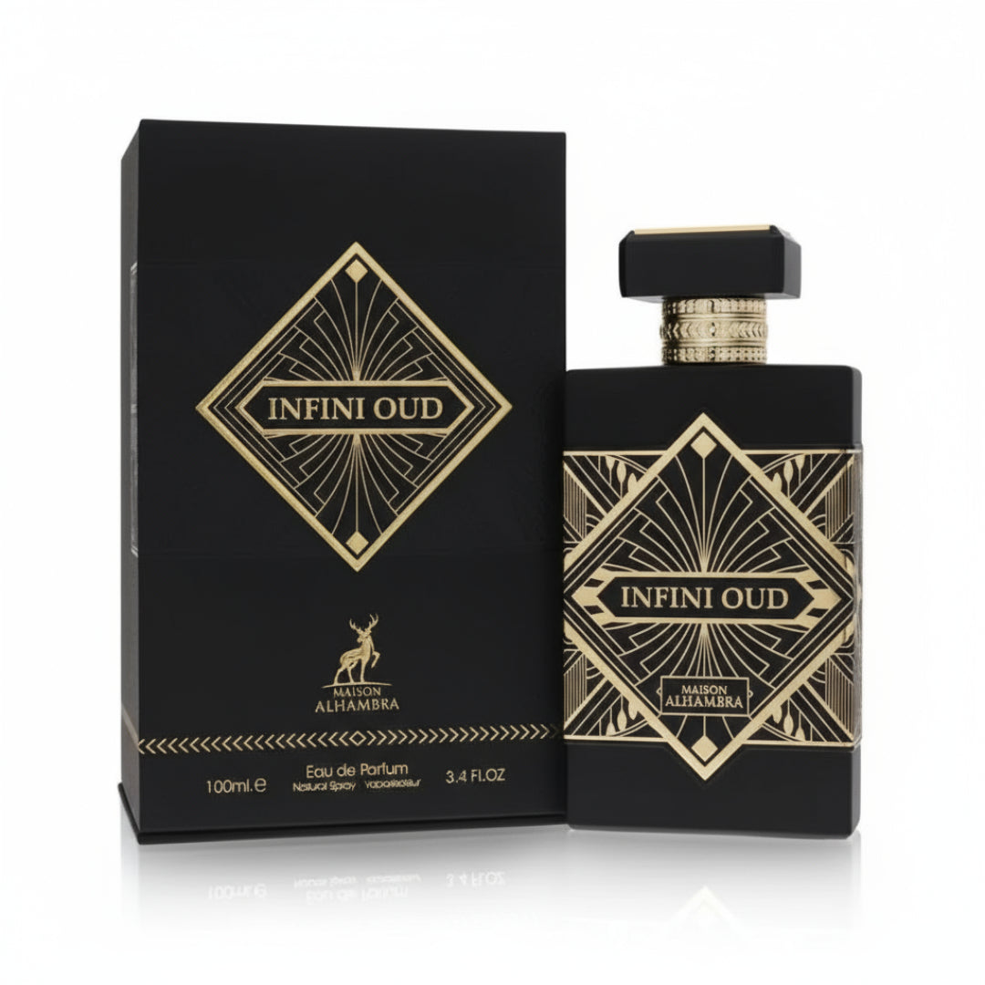 Infini Oud Maison Alhambra perfume lelaki oud woody amber long lasting Malaysia sesuai malam