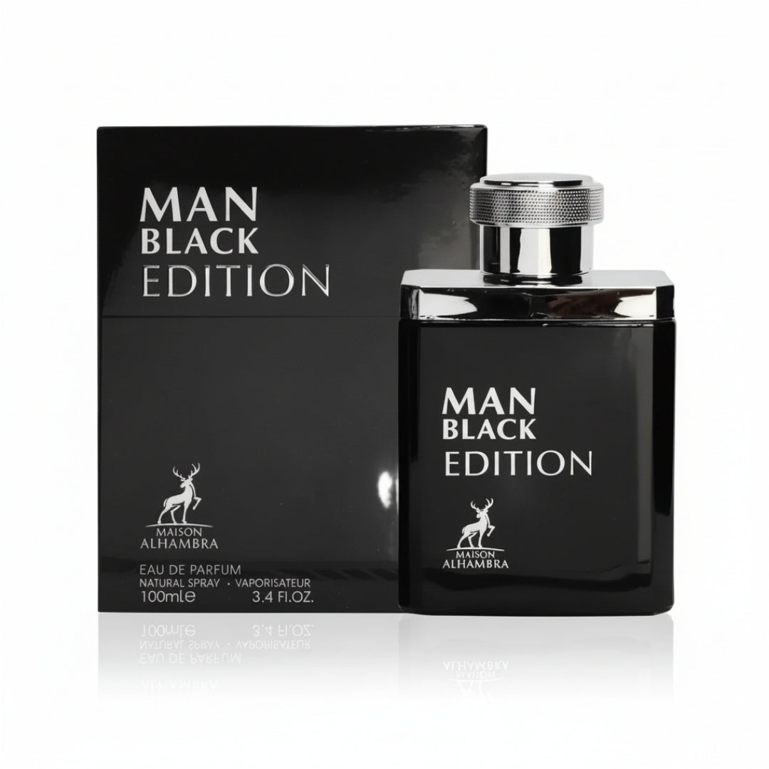 Man Black Edition Maison Alhambra perfume lelaki amber woody spicy tahan lama Malaysia sesuai malam