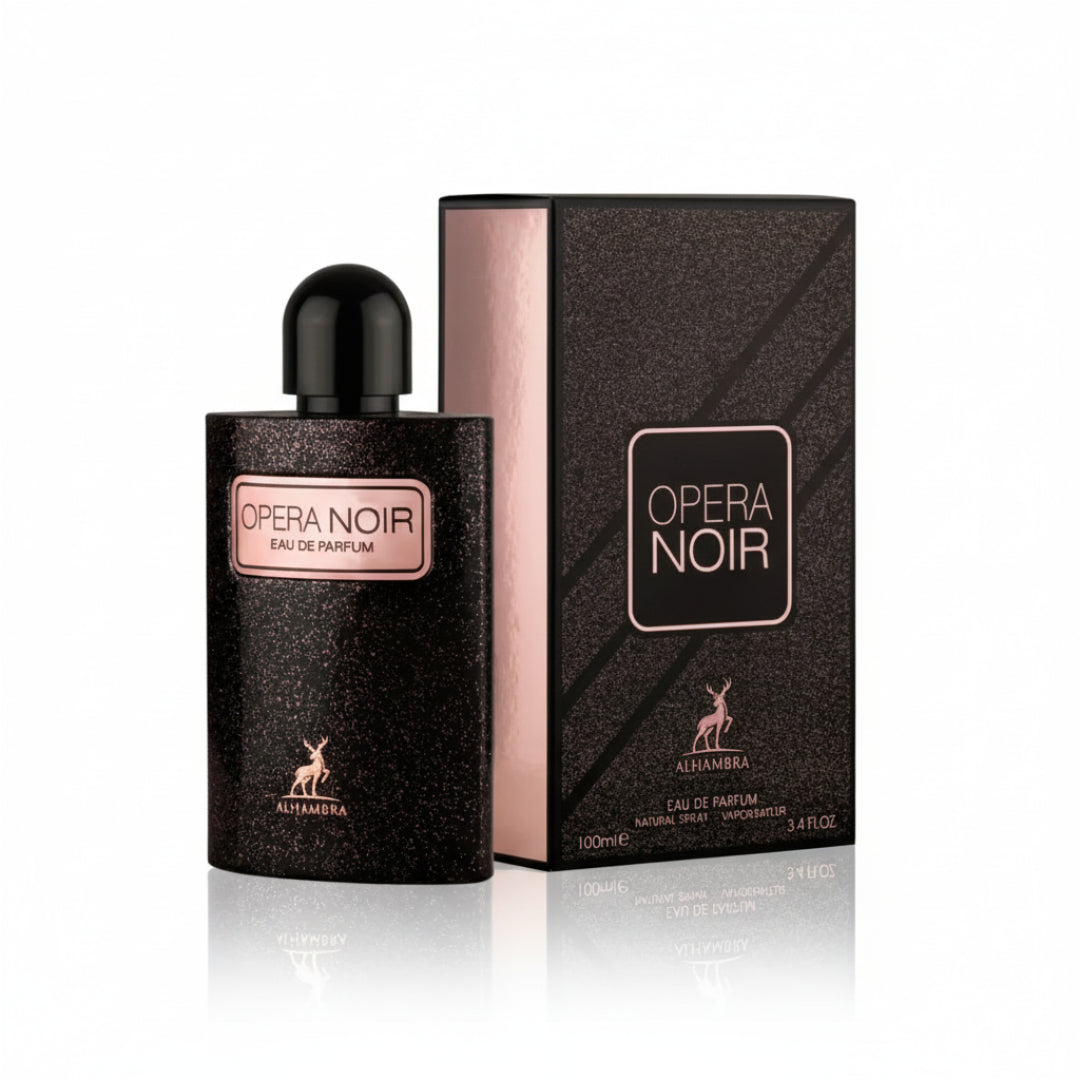 Opera Noir Eau de Parfum bottle and packaging on a white background