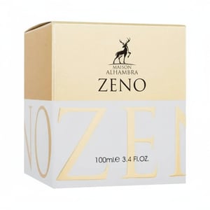 Maison Alhambra Zeno packaging with gold and white design