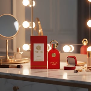 Philos Rosso minyak wangi wanita vanity lampu glam Malaysia