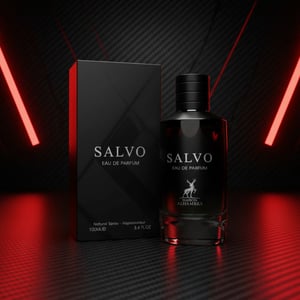 Salvo Maison Alhambra perfume lelaki dengan background carbon fiber, sporty bold style Malaysia