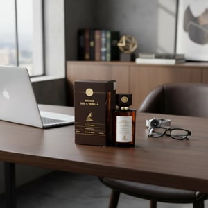 Smoked Oud &amp; Vanilla atas meja kerja lelaki Malaysia