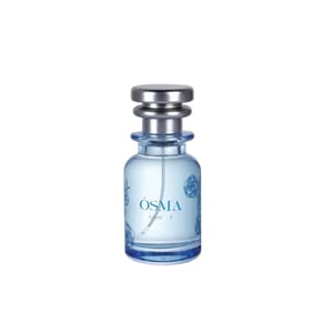 Blue Osala perfume bottle on a light gray background