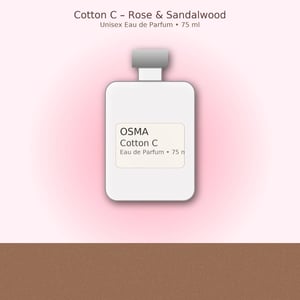 Cotton C Perfume 75 ml &mdash; unisex rose &amp; sandalwood Eau de Parfum bottle
