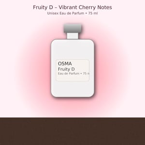 Fruity D Perfume 75 ml &mdash; unisex cherry, rose oud Eau de Parfum bottle