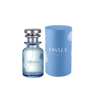 OSMA Fruity D perfume bottle and packaging on a light gray background