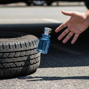 Blue perfume bottle with silver cap on a white background