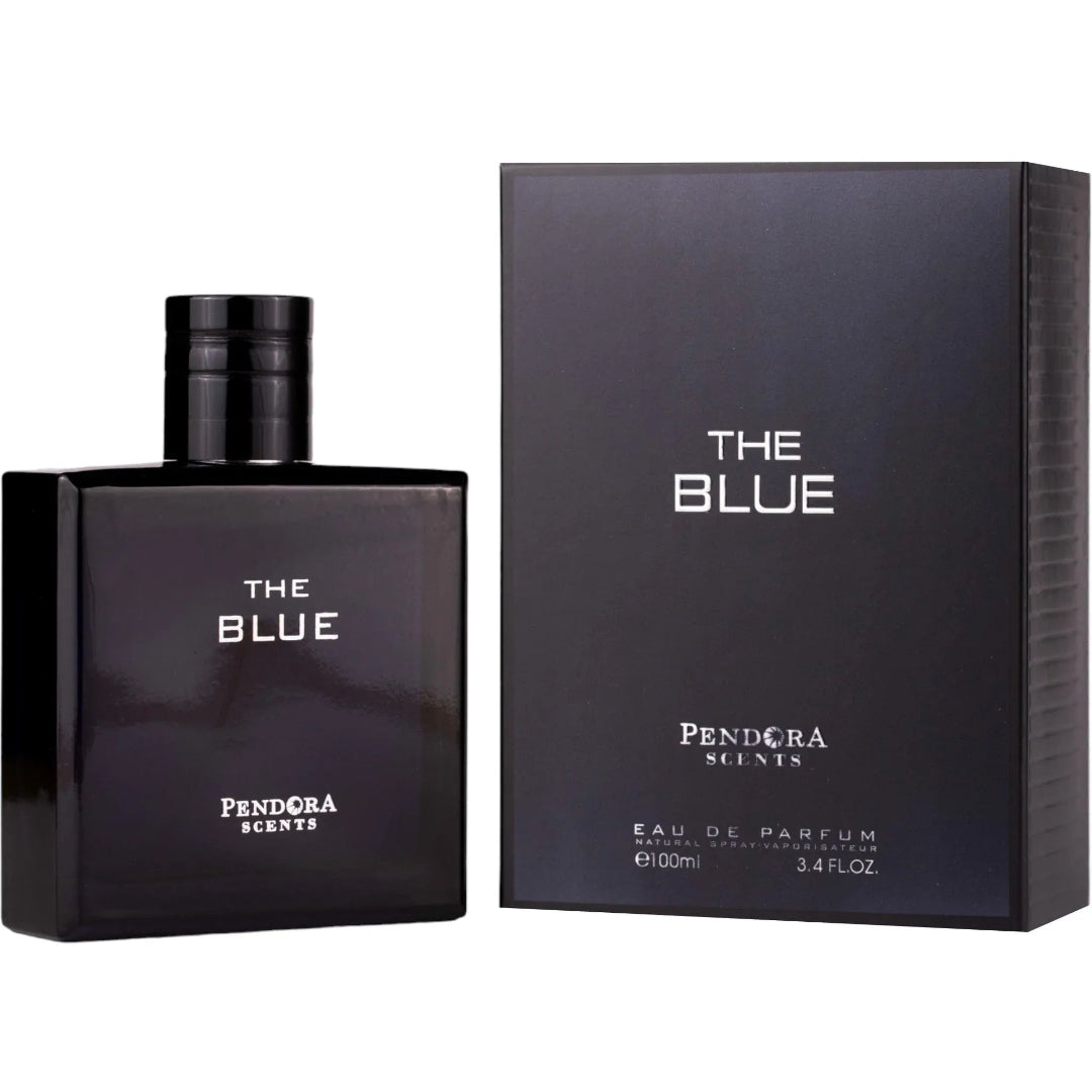 Pendora Scents 'The Blue' perfume bottle and packaging on a white background