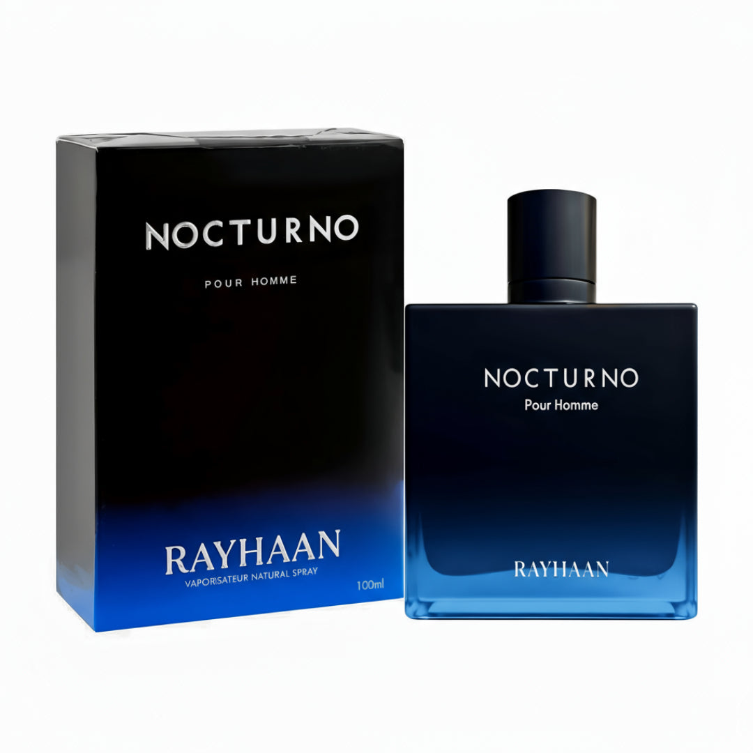 Nocturno Rayhaan perfume lelaki woody amber spicy long lasting Malaysia sesuai malam