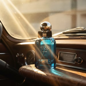 Hooked Azure by Rue Broca 100ml EDP bottle and box vintage car dashboard sunlight men fragrance Malaysia