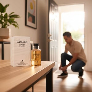 luminous wave lelaki melayu pintu rumah bersiap