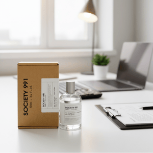 Society 991 atas meja kerja &ndash; minyak wangi profesional Malaysia
