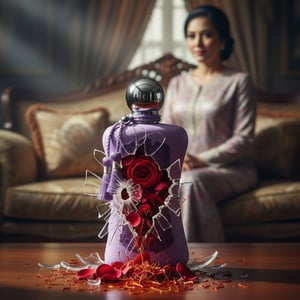 Fatima Velvet Love by Zimaya perfume bottle with silver cap and decorative elements on a white background