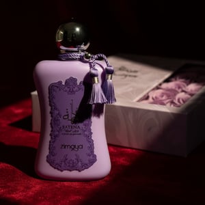 Fatima Velvet Love by Zimaya perfume bottle on velvet cloth under moonlight luxury women perfume Malaysia