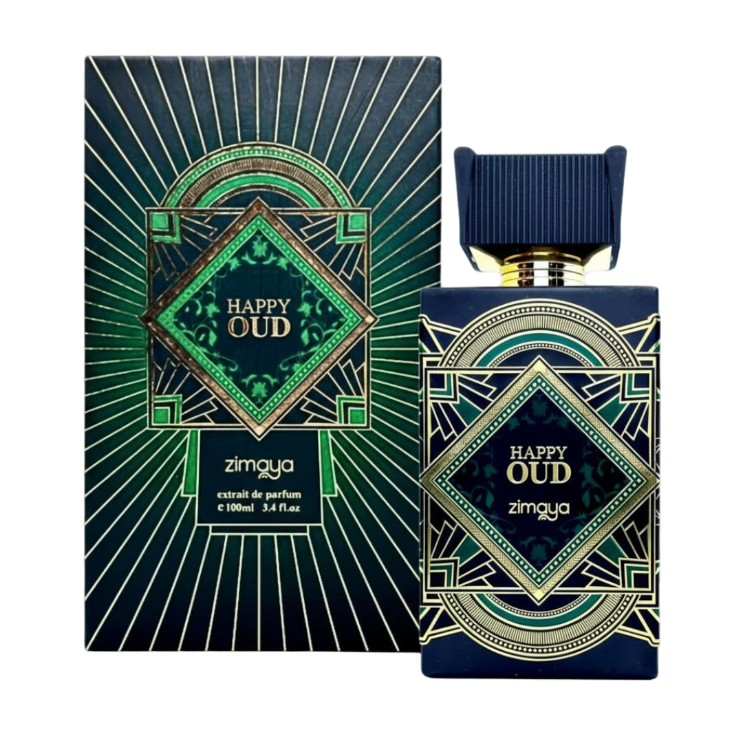 Happy Oud by Zimaya 100 ml Extrait unisex Malaysia – haruman kulit & kayu padu tahan lama