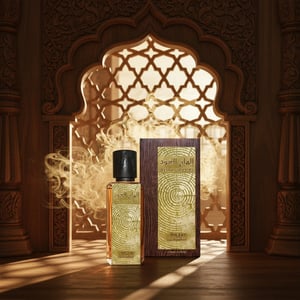 Ilham Al Oud Unisex perfume bottle in wooden temple with oud smoke Malaysia