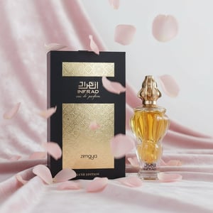 Women’s perfume bottle under falling rose petals blush velvet Malaysia &ndash; Infrad Luxe