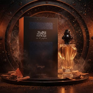 Men’s infrad noir perfume bottle in dark vault ember glow agarwood Malaysia